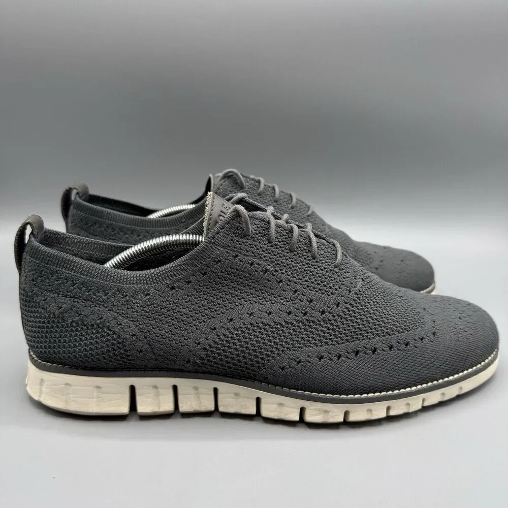 Cole Haan Zerogrand Stitchlite Gray Wingtip Oxfords Shoes Mens Size 12 M